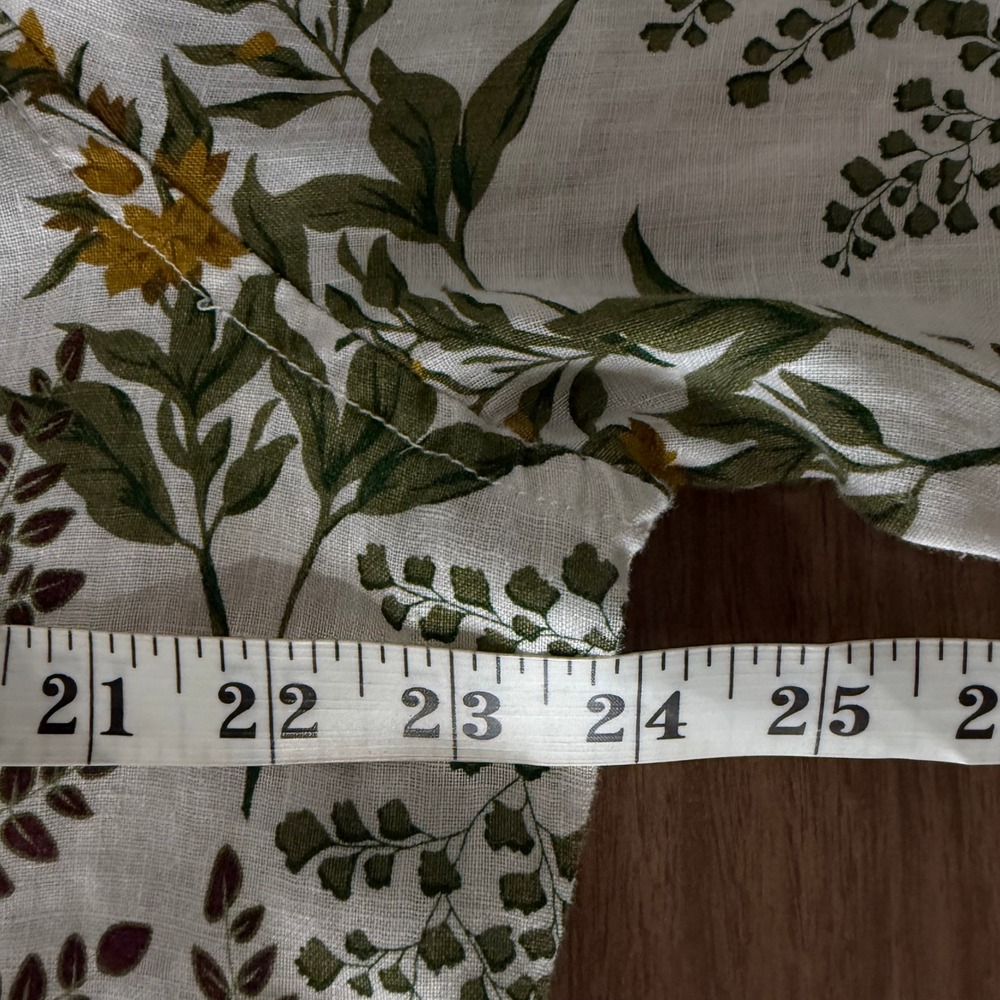 Cynthia Rowley Button Down Shirt Womens XL White Linen Botanical Print Excellent - Picture 5 of 7